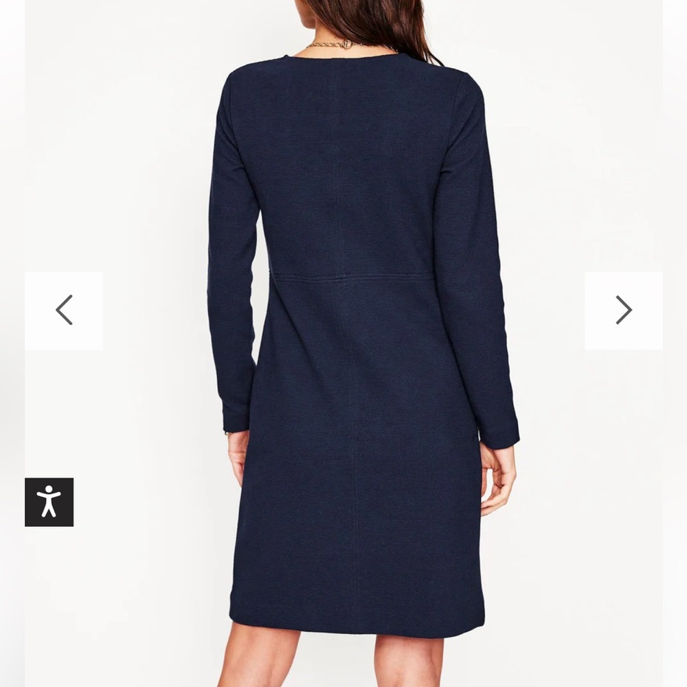 Boden Navy Blue Long Sleeve Shift Dress - Picture 2 of 16